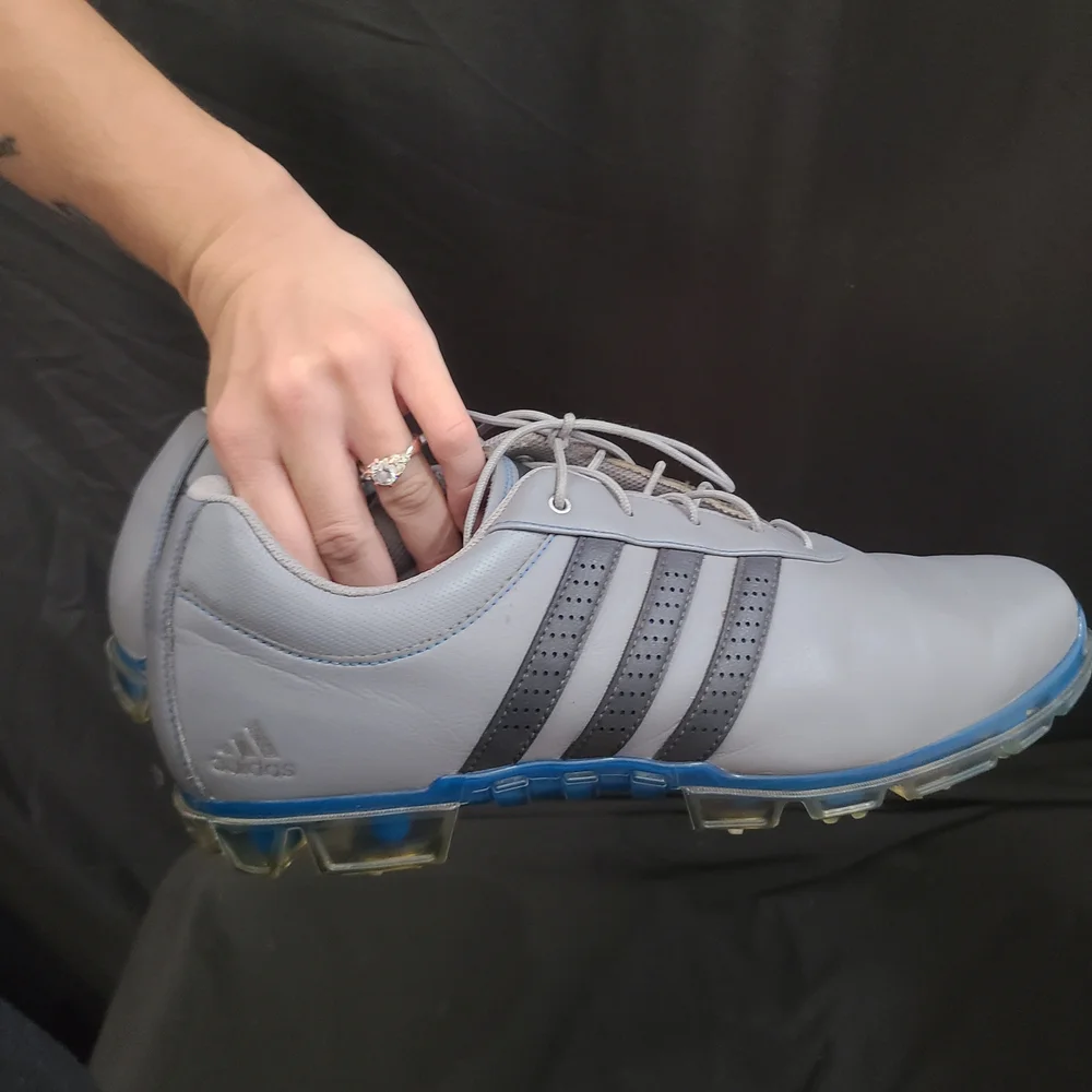 Adidas Mens Gray With Black Stripe Golf Shoes Size 13 - Picture 4 of 7